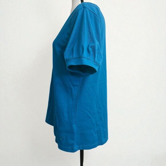 Isaac Mizrahi Live Essentials Pima Cotton Crew Neck Tee Primrose Blue Medium - Picture 3 of 9